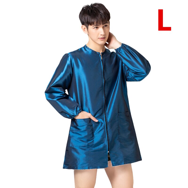 Uniforme de travail à fermeture éclair pour barbier , Cape de coiffeur, vêtements de travail, tablier de toilettage pour animaux de compagnie: A027-Blue-L