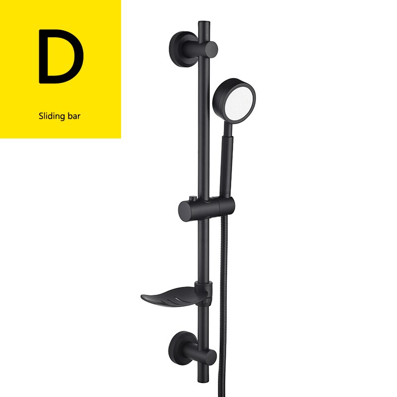 Stainless Steel Chrome Adhesive Sliding bar with Adjustable Height Hand Held Shower and Soap