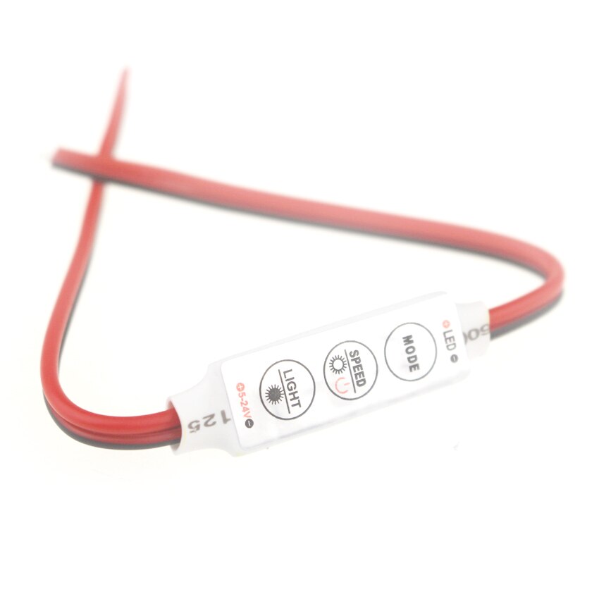 Mini pwm led dimmer 12 v 24 v 3 key led strip dimmer schakelaar controle 3528 5050 enkele kleur led strip 12 v 144 w 24 v 288 w