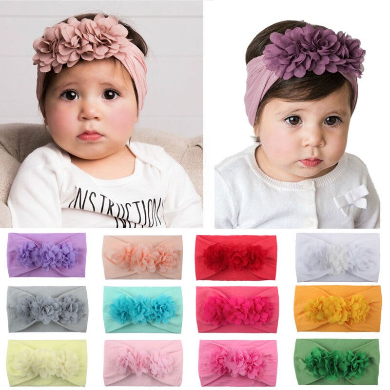 Brand Baby Girl Kids Peuter Lace Flower Hoofdband Hair Bow Band Accessoires Solid Hoofddeksels Haarband Photo Props