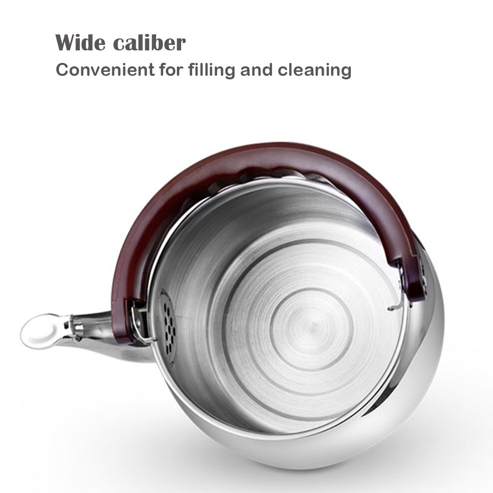 Stainless Steel Boiling Water Kettle Thicken Large Capacity Whistling Pot Beep Reminder Teapot Suitable For Induction Cooker