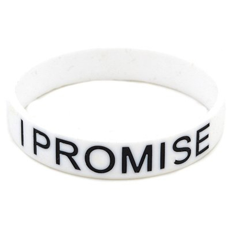 1pc mænd mand kvinder kvinde unisex ét liv én chance giv aldrig op jeg lover motivation sport silikonegummi armbånd armbånd: Blå zinkbelagt