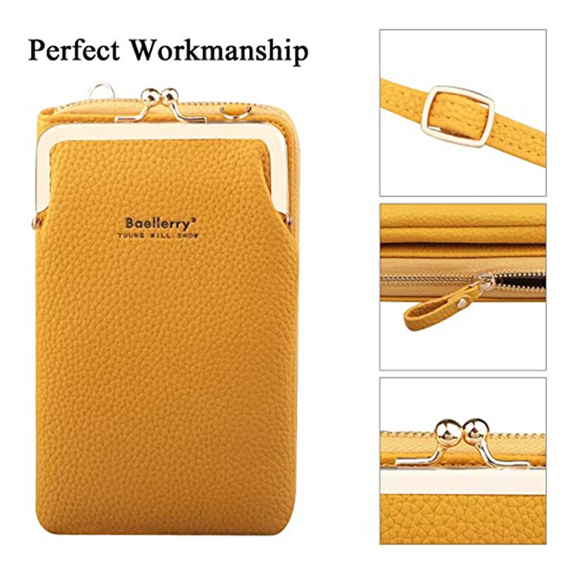 Vrouwen Kleine Telefoon Cross Body Purse Pu Leather Blocking Cross Body Mobiele Telefoon Tas Voor Vrouwen Met Rits &amp; lock