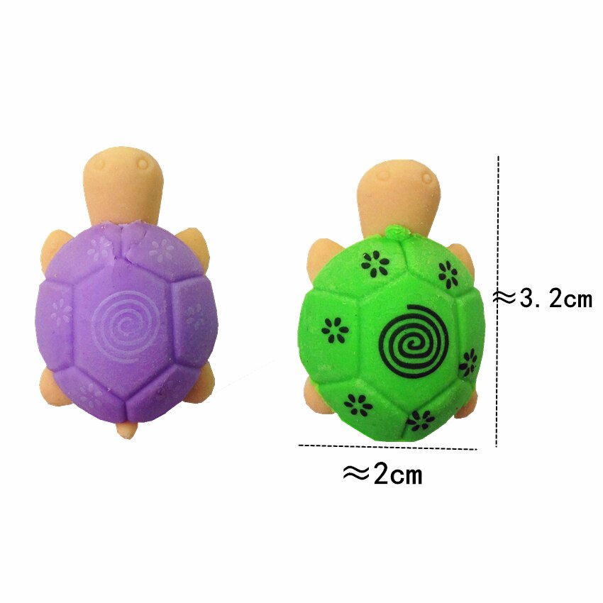 60 Stks/partij Leuke Cartoon Schildpad Rubber Gum Kawaii Gum Voor Potlood Leuk Cadeau Prijs Korea Stijl Briefpapier