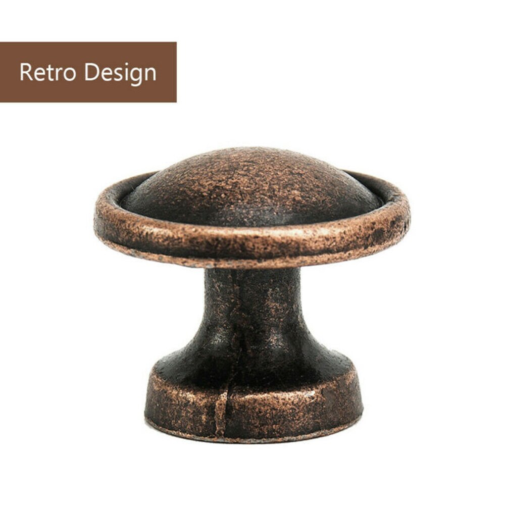 10Pcs Brushed Copper Door Knobs Kitchen Cabinet Drawer Door Furniture Handles Fitting Screw Supplied
