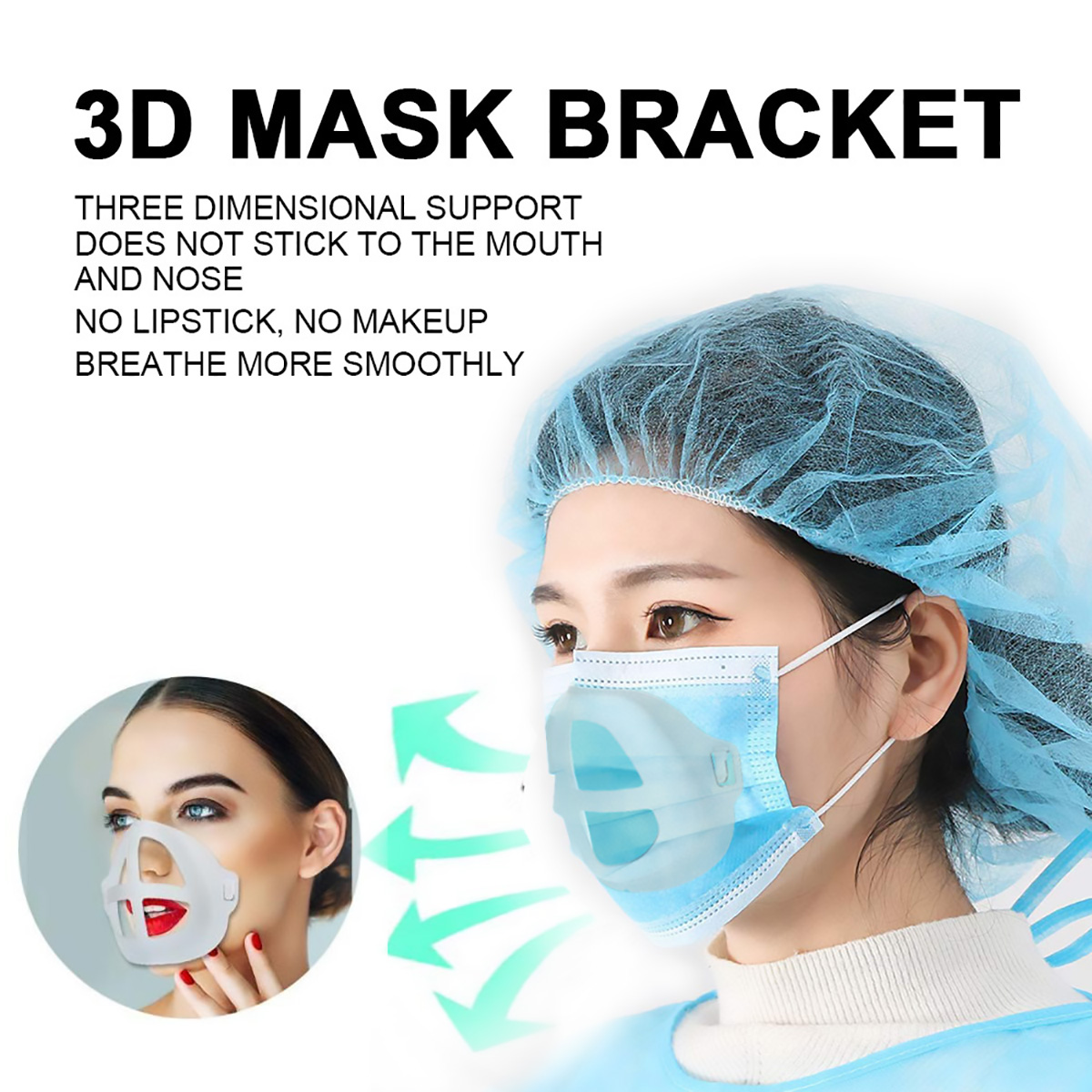 Fureinstore Pack Soporte para Mascarilla Mejor Respiración y Sujetador para Mascarillas Marco de Soporte Interno para Máscara