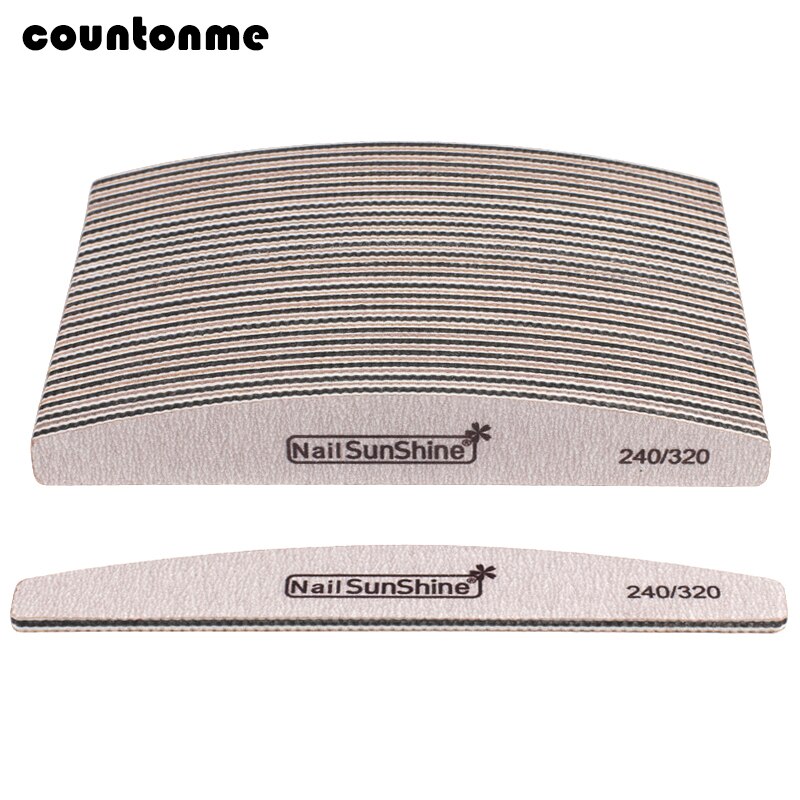 10Pcs/lot Sandpaper Nail File 240/320 Washable strong Buffer Block Double Sided Sanding Nail Files For Gel Polish Manicure Tools