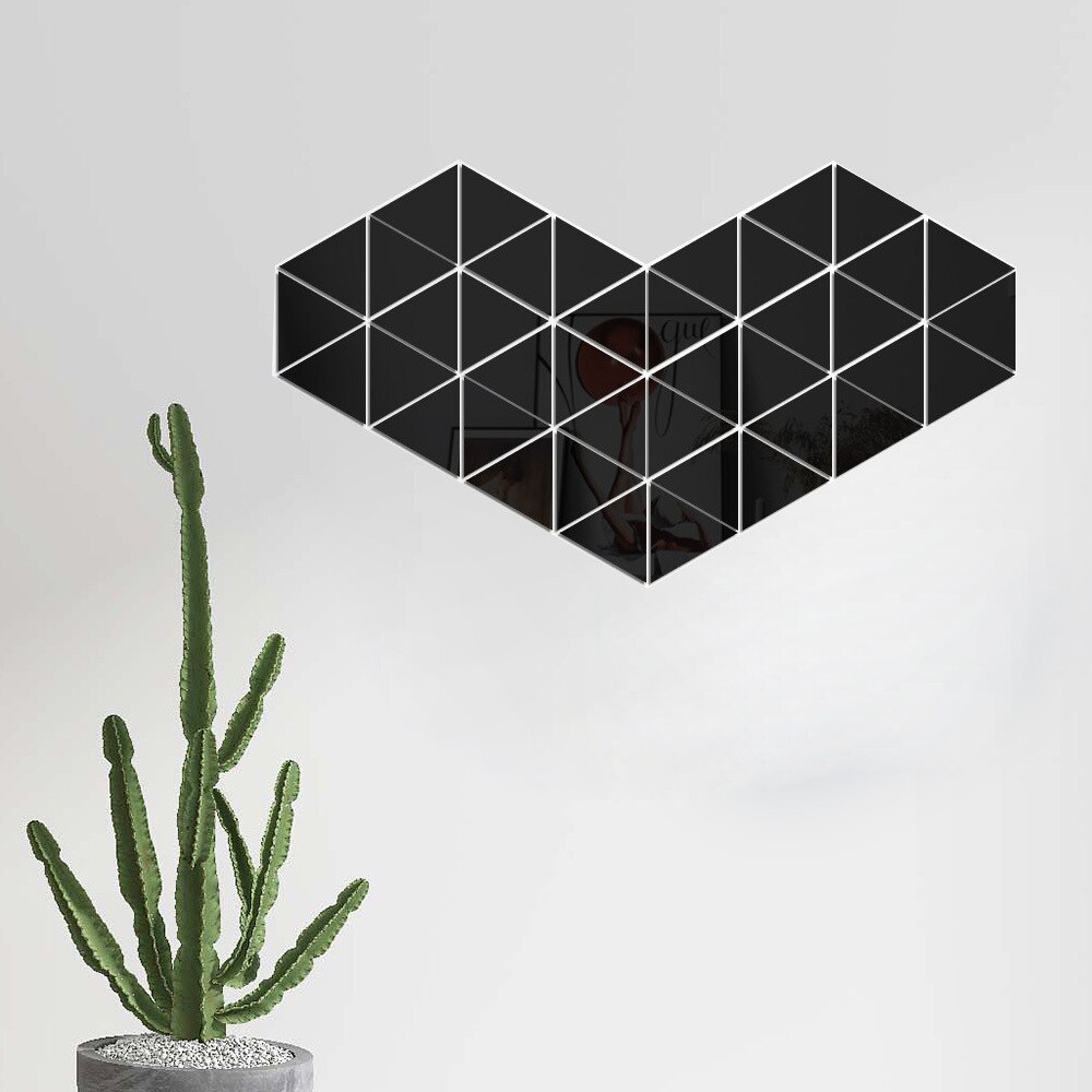 Väggdekor spegel klistermärke akryl självhäftande collage hexagon dekoration väggdekor speglar hem gör-det-själv dekorativa