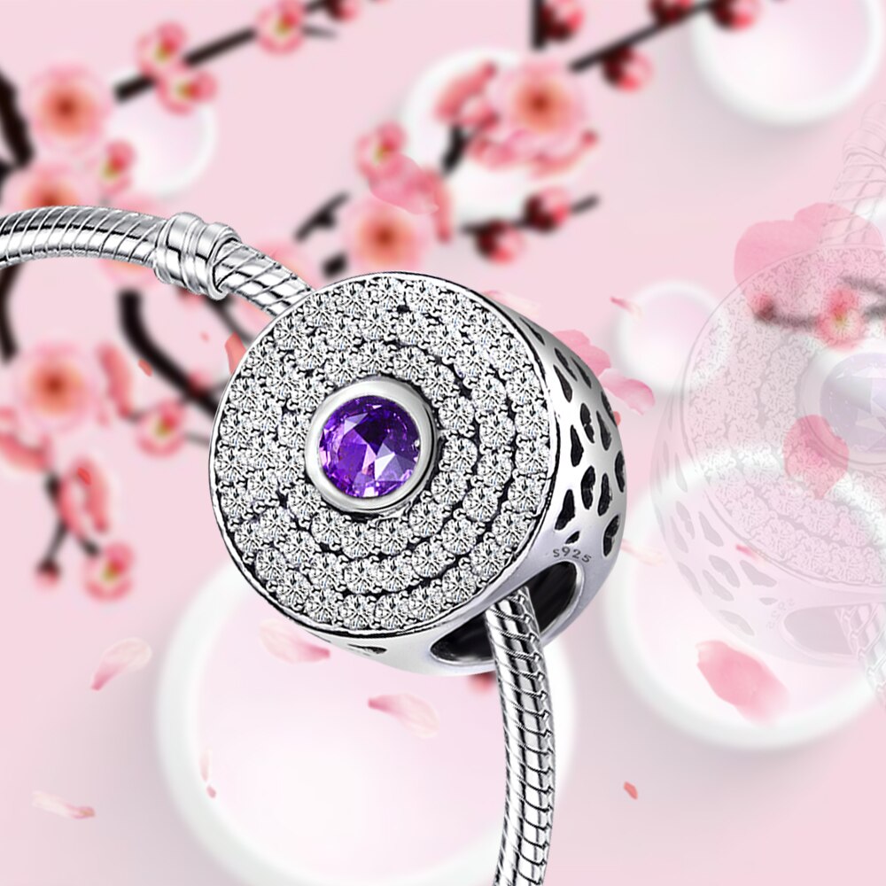 style DIY 925 Sterling Silver Cubic Zircon Charm Beads Fit Bracelet Charms Silver 925 Original Beads Jewelry Making