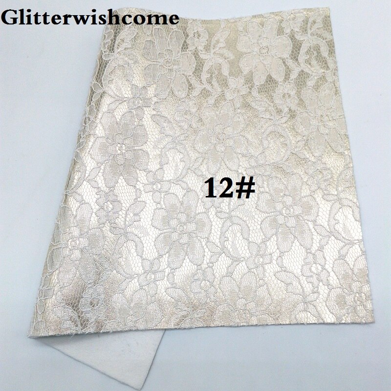 Glitterwishcome 21X29CM A4 Size Vinyl Voor Bows Metallic Synthetisch Leer Met Gewatteerde Kant Faux Lederen Lakens Voor Bows, GM093A: 12