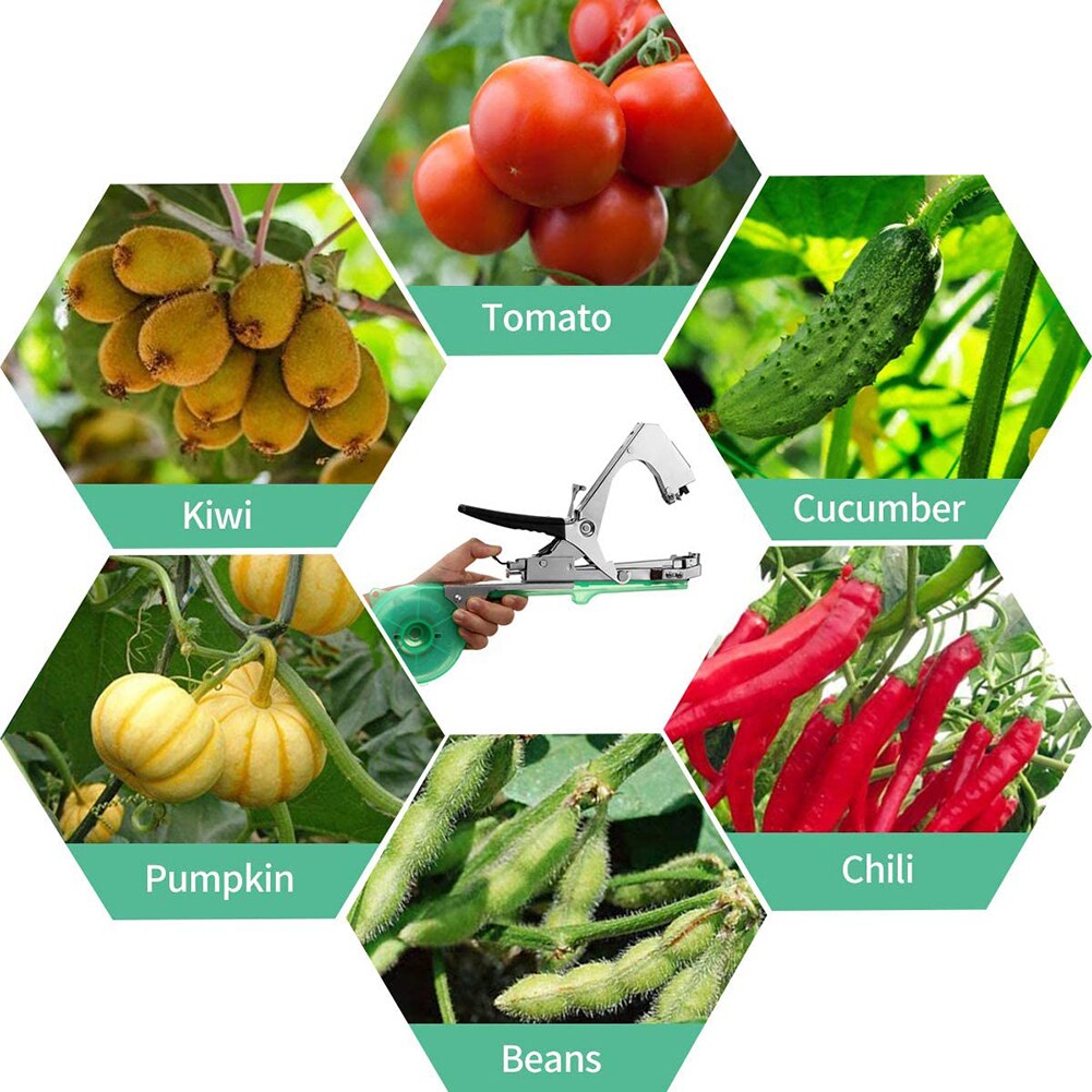 Garden Tools Tying Machine Hand Garden Tapetool Set Plant Tying Tape Tool With Nail Set For Fruit Flower Vegetable Vine Tomato