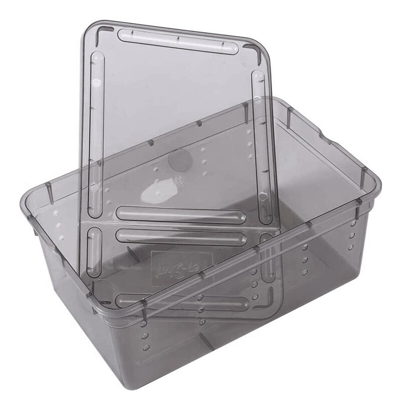 Big 10PCS Reptile Small Snake Feeding Box Lizard Tarantula Habitat Cage Hatching Container Portable Mini Pet Houses