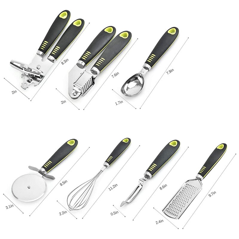 Kitchen Utensils Set,7 Pcs Kitchen Tools and Gadgets Essentials Cooking Utensil Set Stainless Steel with Soft Contact