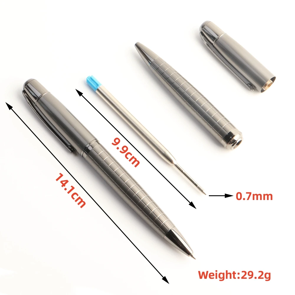 Classic Luxury Ink Ballpoint Pen, Black Ink Medium Point 0.7mm Smooth Writing Metal Ball Point Pen Signature Pen