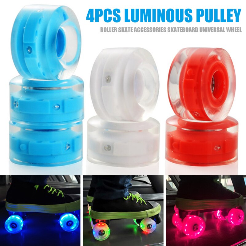 Ruedas luminosas para patines, accesorios de patinaje recreativo de Hockey, LED parpadeantes, 4 piezas