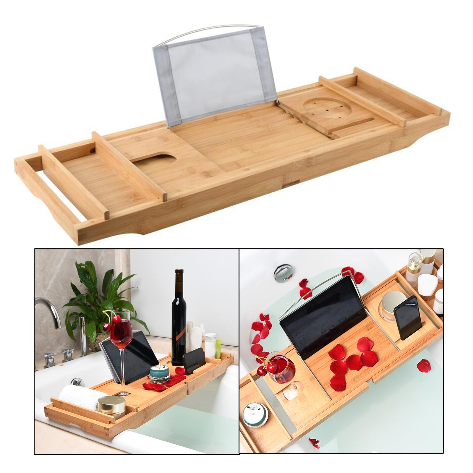 29.53-42.91inch Bathtub Caddy Tray, Bath Organizer Rack Bath Tub Tray