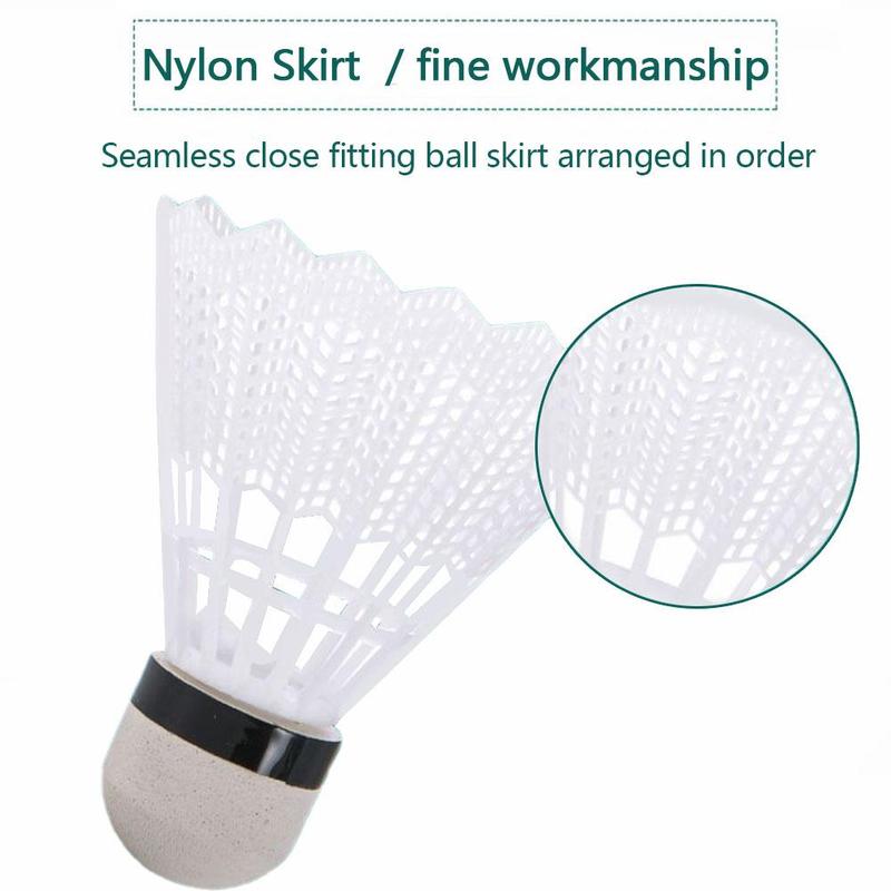 12 stk / sæt hvidt nylonskumhoved plast badminton udendørs tilbehør sport badminton badminton holdbart  l1 v 4