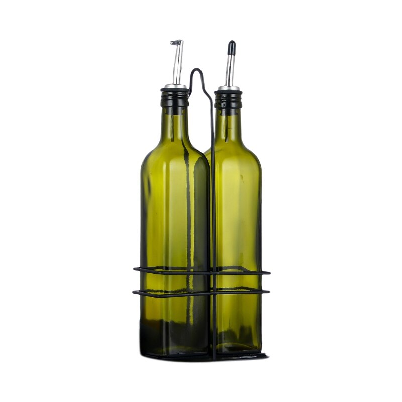 2 Pcs Glass Olive Oil Dispenser Bottle - 500Ml Oil &amp; Vinegar Cruet - Olive Oil Bottle for Kitchen &amp; Storing Liquids