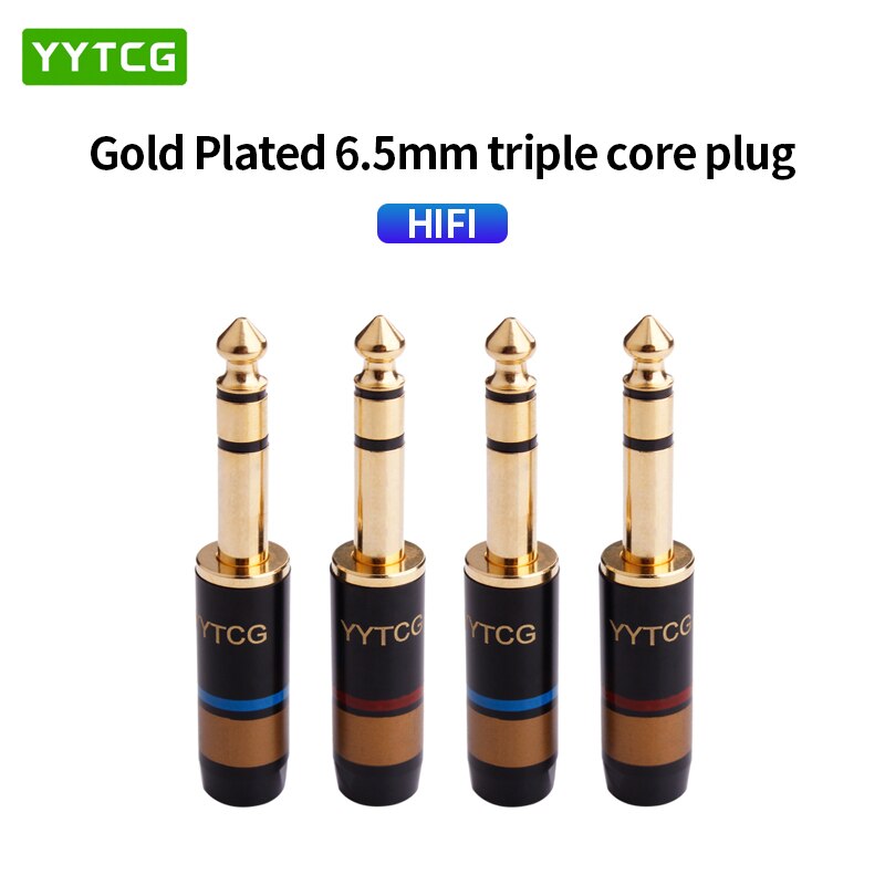 1 pz Jack Stereo 6.35mm 6.3mm connettore Jack maschio 6.35 spina altoparlante connettore Audio placcato in oro