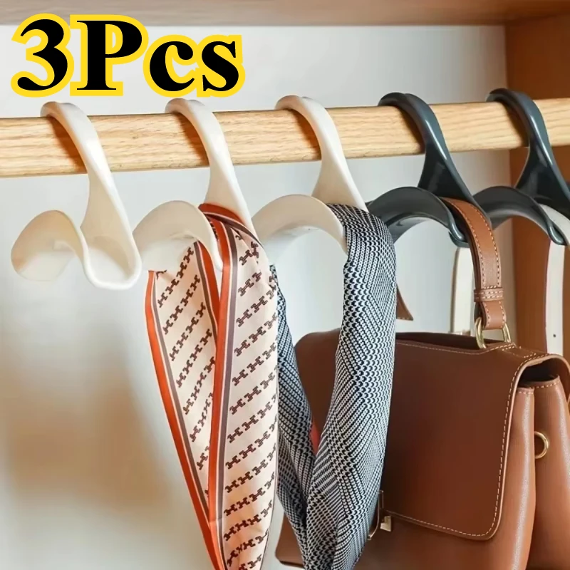 3Stck Tasche Aufhänger Haken Geldbörse Haken Handtasche Aufhänger Hütte Schal Lagerung Gestell Schrank Haken Lagerung KleiderbüGel