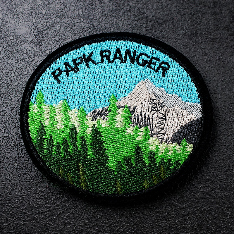 PARK RANGER Size:7.2x6.5cm Patches Embroidery Applique Ironing Sewing Supplies Decorative Badges For Clothing