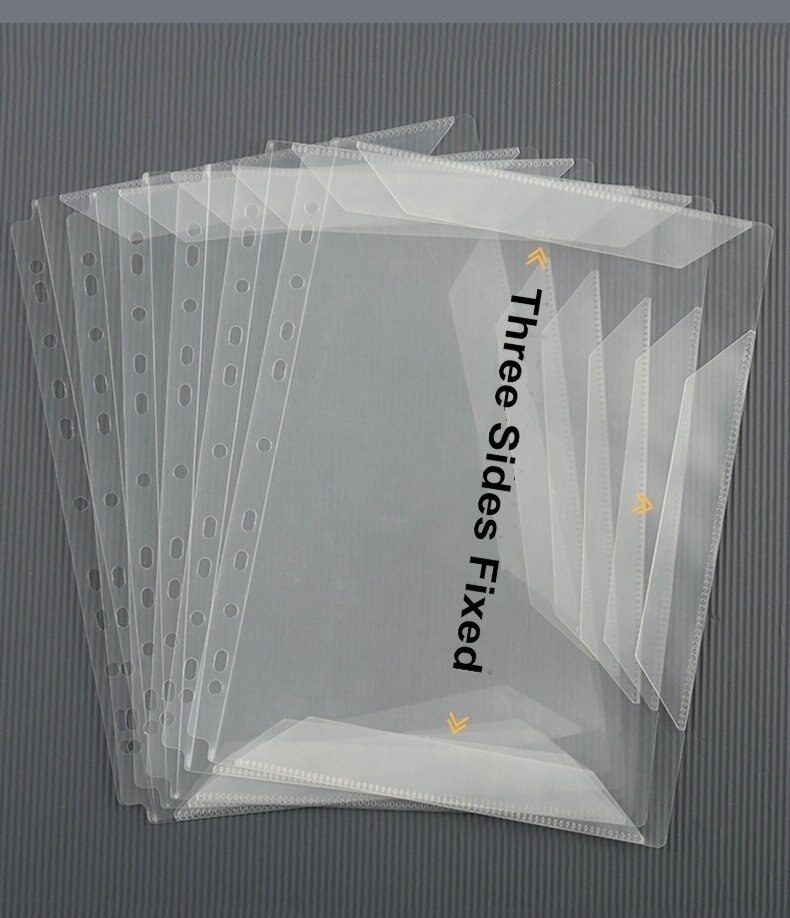 PU Leather Ring Binder A4 Paper Music Tablature Document Organizer File Folder Transparent Sleeves Sheet Protector Binder Folder