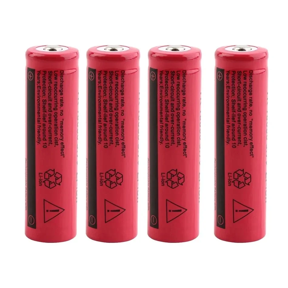 Rechargeable Lithium Battery for Bright Flashlight, Rechargeable Toy Battery, 9900mAh, 3.7V, 18650,
