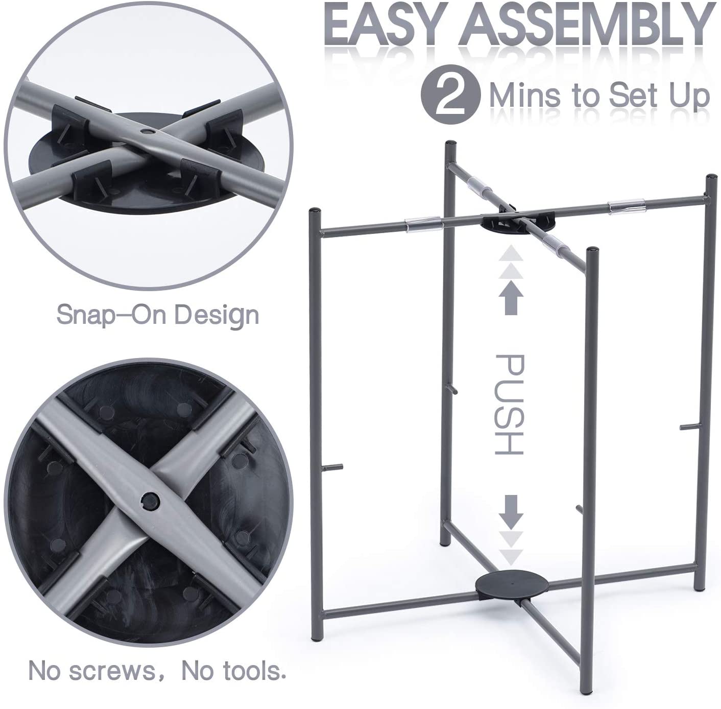 Coffee round table, metal bedside table, sofa side snack table, bedside table with removable tray top, fabric storage basket