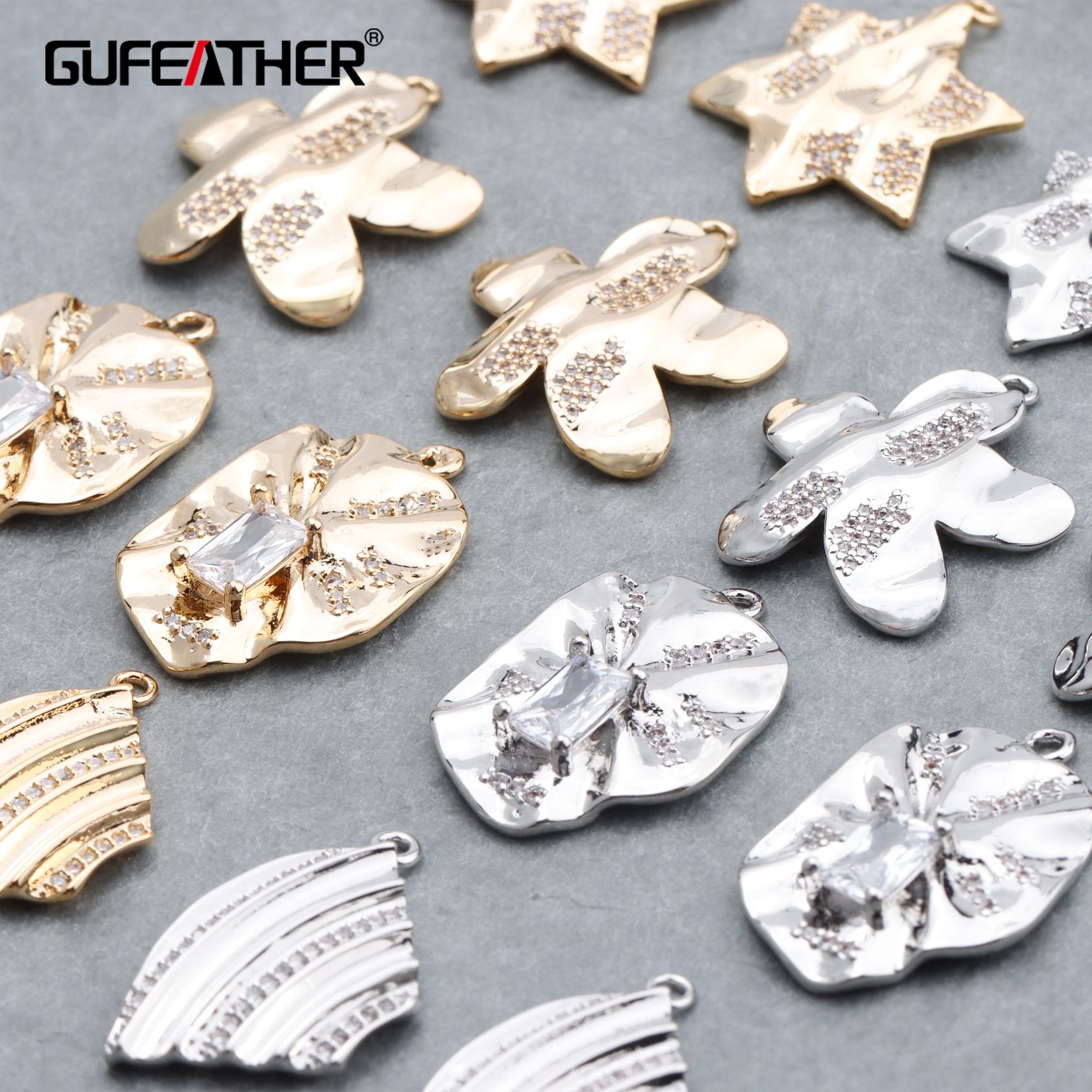 GUFEATHER M799, schmuck zubehör, 18k Gold überzogen, 0,3 mikrometer, diy anhänger, Rhodium überzogen, diy ohrringe, schmuck machen, 10 teile/los