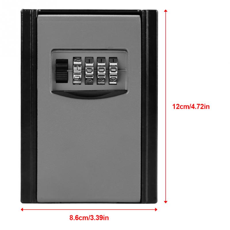 thumbnail image 2 of Excellentpartshop 4-Digit Combination Key Safe Box - Wall Mount, Outdoor/Indoor, Holds 5 Keys 2 of 6