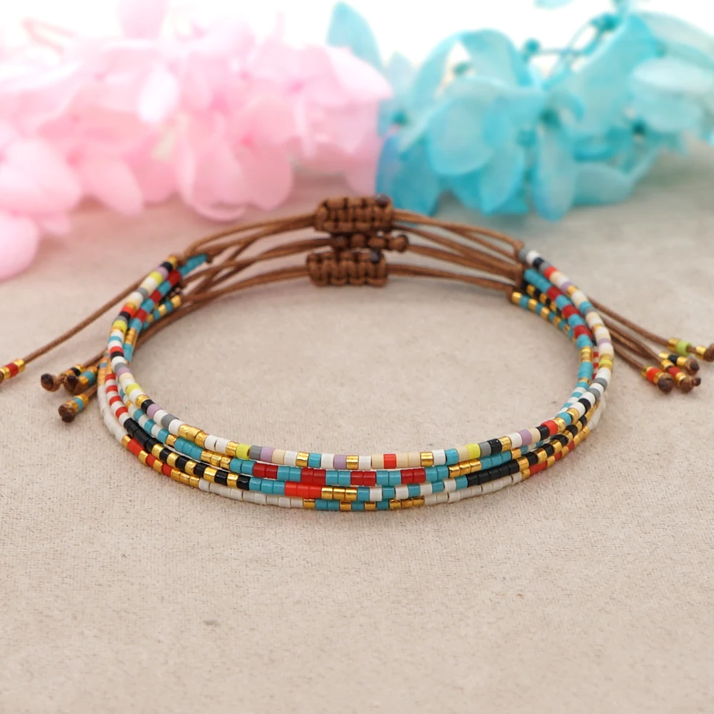 Go2Boho Miyuki Beaded Bracelets Simple Thin Bracelet Bohemian Pulsera Native Style Jewellery Armband for Women Jewelry
