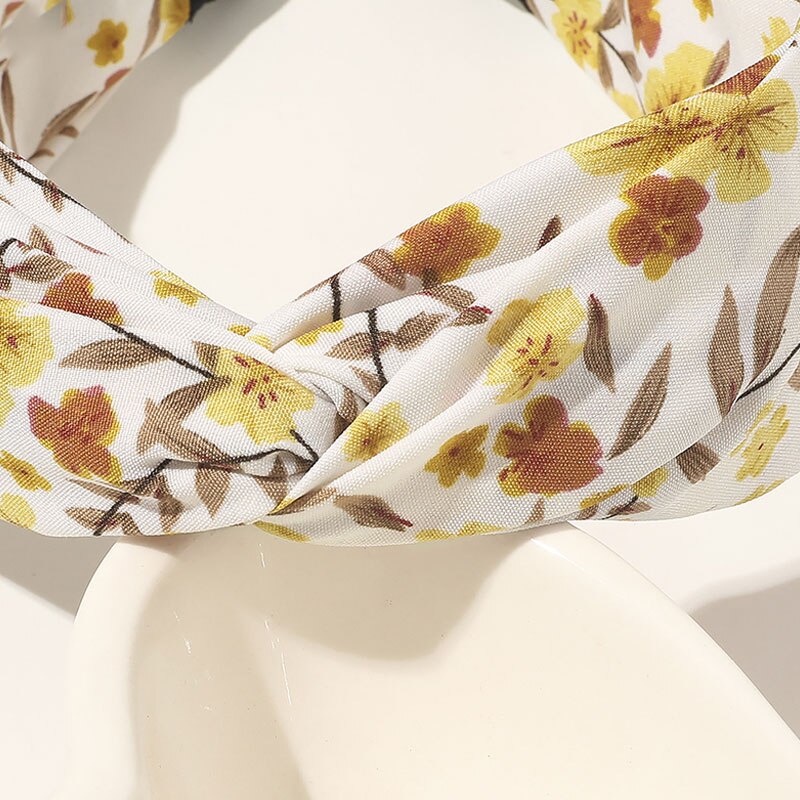 Diadema con estampado floral para mujeres, bandana con nudo cruzado para envolver el cabello, diadema para el pelo, accesorios para el cabello