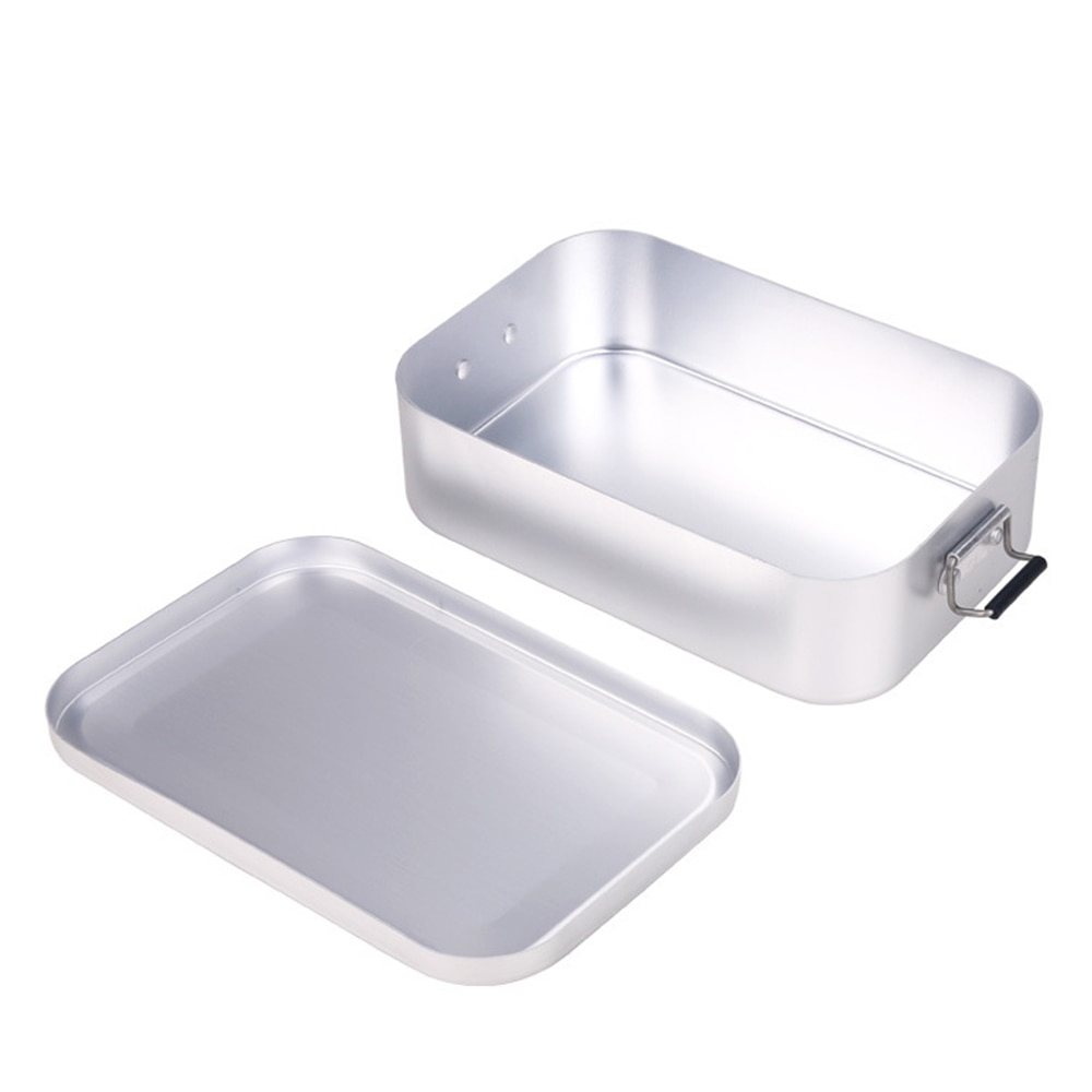 Aluminum Lunch Box For Travel Camp Portable Lightweight Thick Japanese Style Case Thermal Metal Bento Box Food Container 1PC