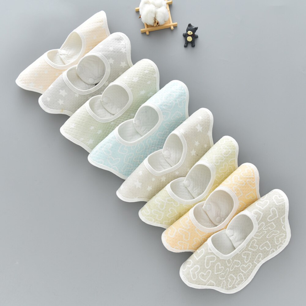 Bonito estilo flor babadores de bebê girando duplo pressão padrão de moda coração estrela babadores meninas meninos colar cachecol