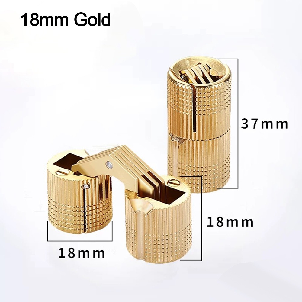 Charnières de meubles en laiton, armoire cachée cylindrique, charnières invisibles pour boîte de quincaillerie, 8-18mm, 8mm, 10mm, 12mm, 14mm, 16mm, 18mm: Beige