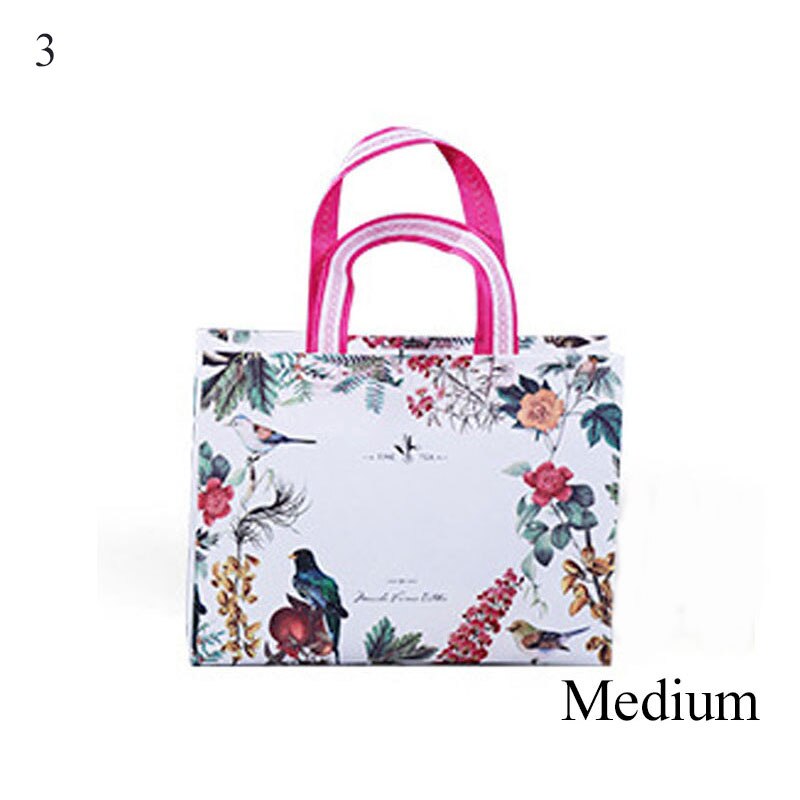 Eco Waterproof Women Shopping Bag Reusable Shopping Bag Print Tote Bag No Zipper Pouch Women Storage Bags Organizer: 3 medium