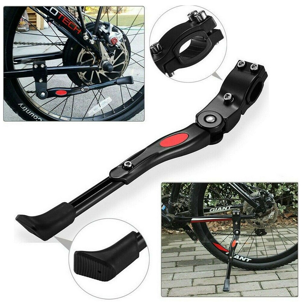 Heavy Duty Bike Kickstand Mountain Bike Support Cycling Prop Adjustable Side Rear Kickstand White Black