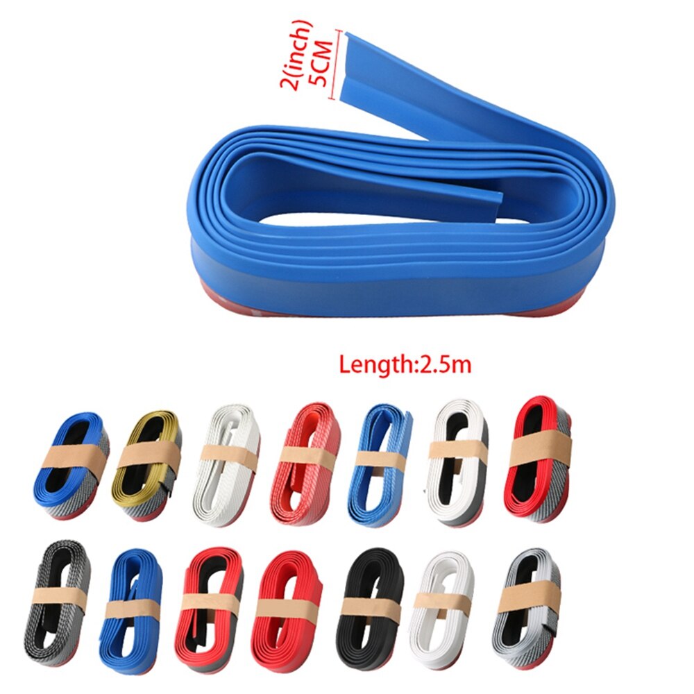 2.5M Universal Car Front Bumper Protector Rubber Guard Car Protector Front Bumper Guards Lip Splitter Auto Bumper Exterior