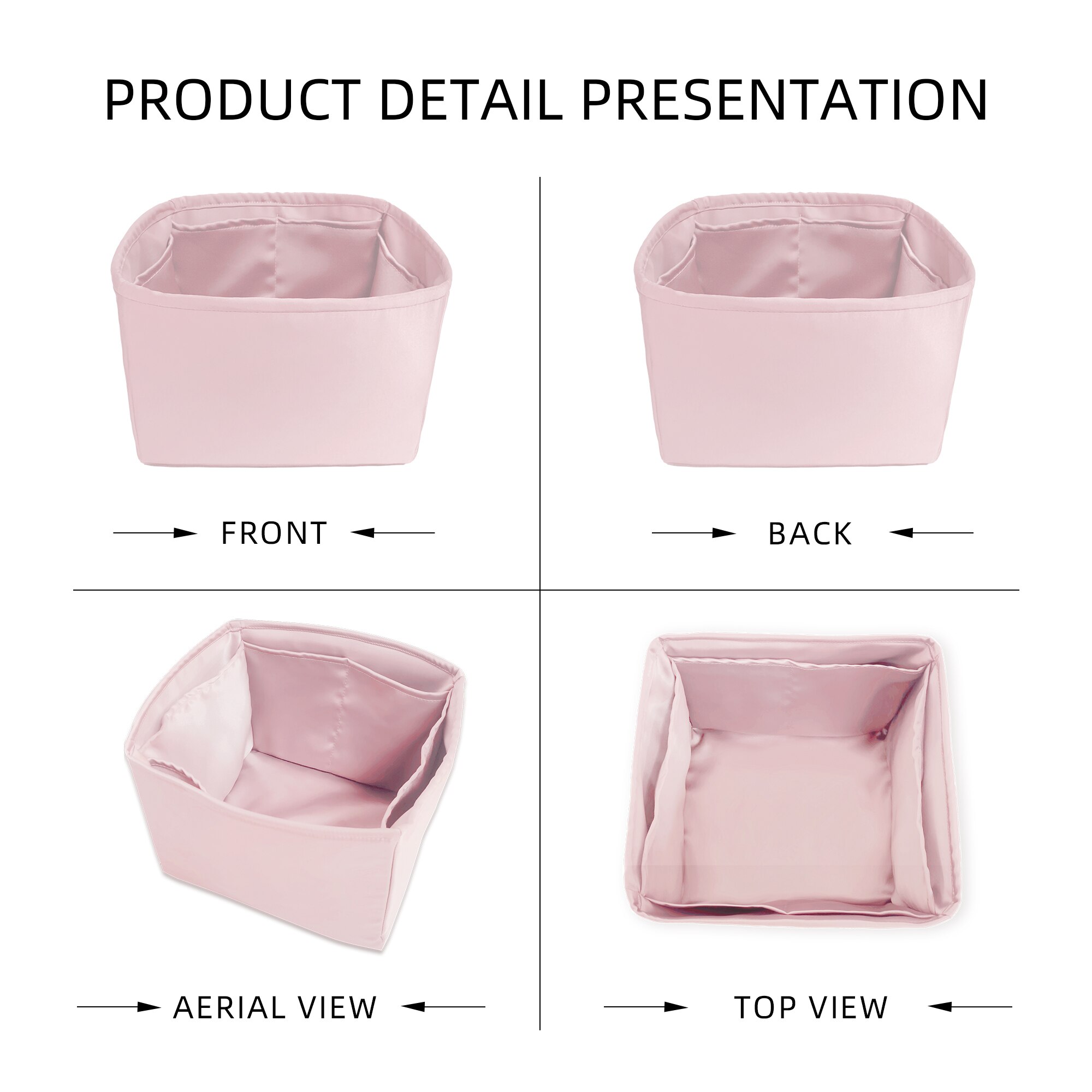 DGAZ Purse Organizer Satin thick Fits H-PC pic-otin 18/22 Bags,Silk ,Luxury Handbag Tote in Bag Shapers , Women