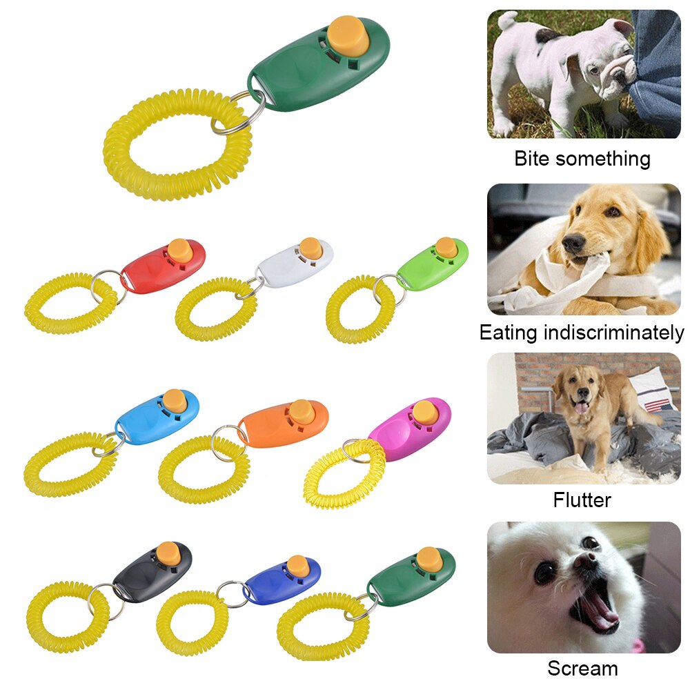 Universal Remote Portable Animal Dog Button Clicker Sound Trainer Pet Training Tool Control Wrist Band Accessory