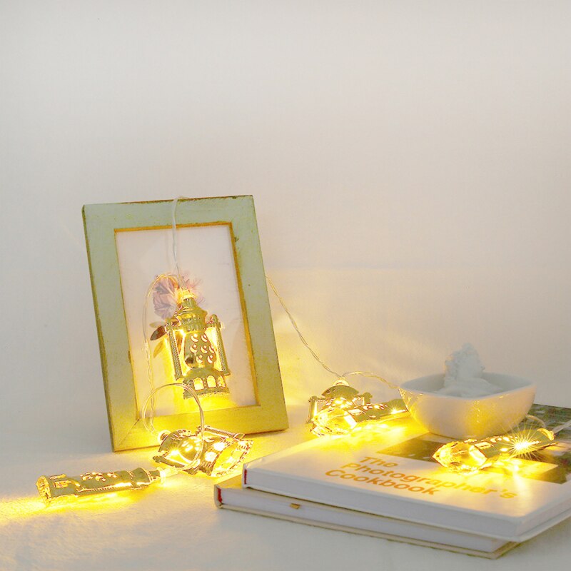 Led Moon Star Kasteel Led Light String Eid Mubarak Ramadan Woondecoratie Ramadan Kareem Eid Lantaarn Olie Lamp Licht string