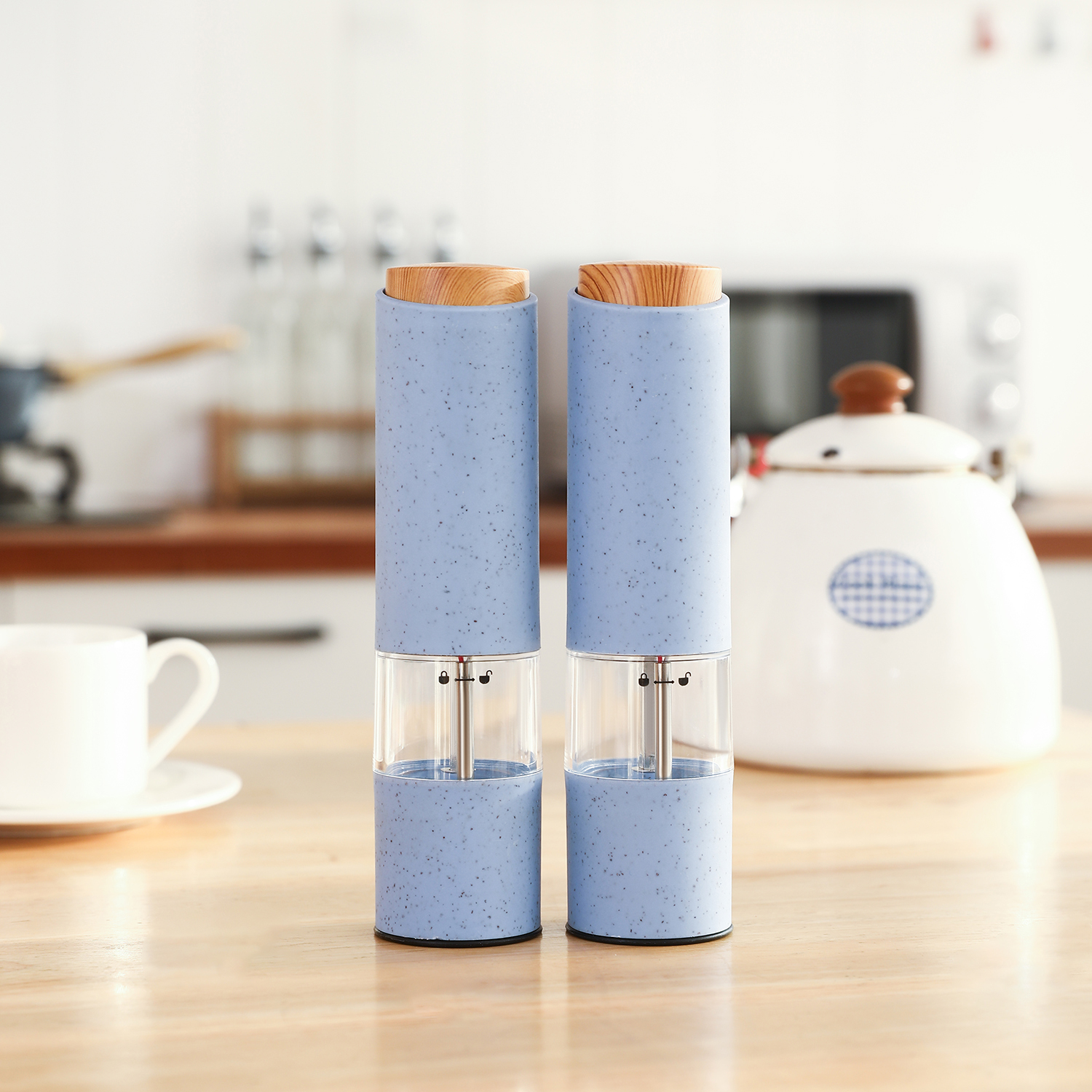 Colorful Manual Automatic Salt And Pepper Grinder Set Ceramic Salt Shaker Grinder Electric Salt Pepper Mill Parts: Orange