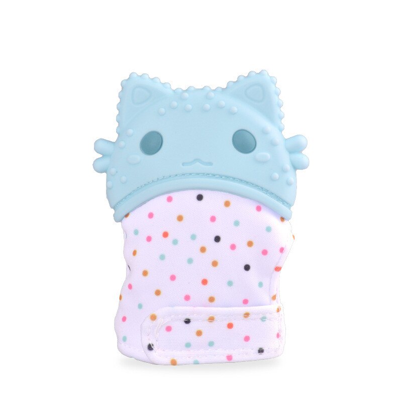 Baby Siliconen Wanten Tandjes Mitten Handschoen Geluid Anti-bite Bijtring Peuter Chewable Verpleging Wanten Bijtring Duim Speelgoed: Glove Teether 6