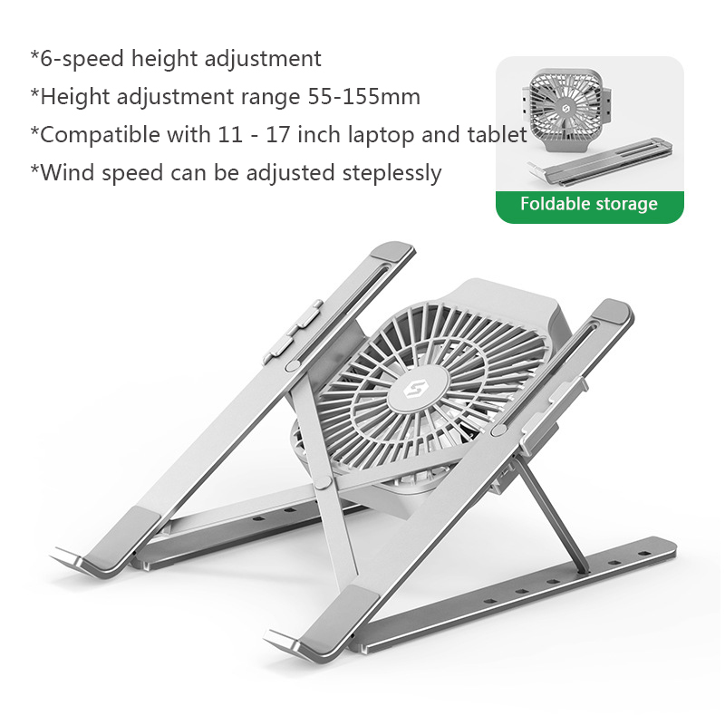 Support pliable réglable pour tablette et ordinateur Portable, avec ventilateur, accessoires, support de refroidissement
