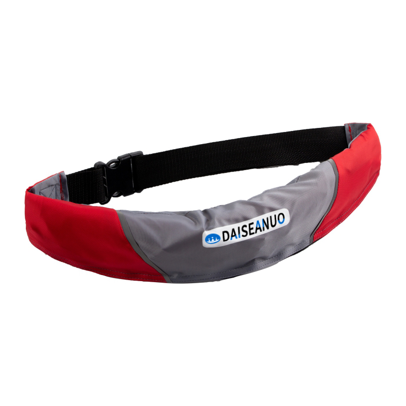 Inflatable Belt Pack Life Jacket for Adults, Fishing Beach Accessories, Buoyancy Aid, Swimming and Survival Jacket, 100N: P / Burgundy