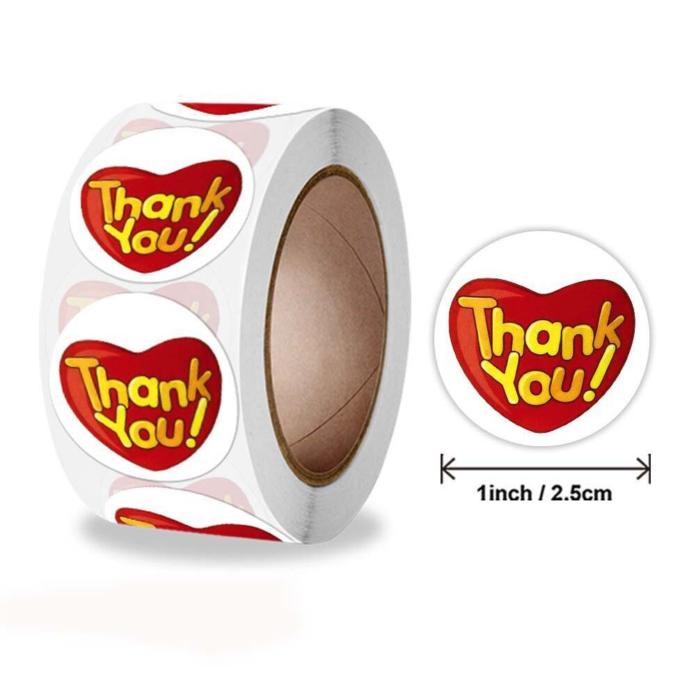 100-500pcs 1inch Thank You Stickers For Packaging Decorations Labels Envelope Seal Labels Different Styles: Green / 100pcs