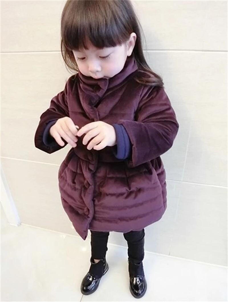Dziewczyny płaszcz zimowy łuk dzieci ciepłe kurtki zimowe dzieci dziewczyny parki płaszcze dziewczynka boże narodzenie odzież wierzchnia dla 2 4 7Yrs ubrania