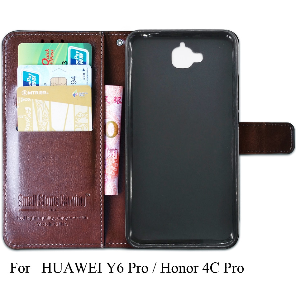 Siliconen Leather Case Voor Huawei Honor 4C Pro Tit L01 U02 Case Voor Huawei Y6 Pro Y6Pro TIT-L01 TIT-U02 Flip case Telefoon Cover