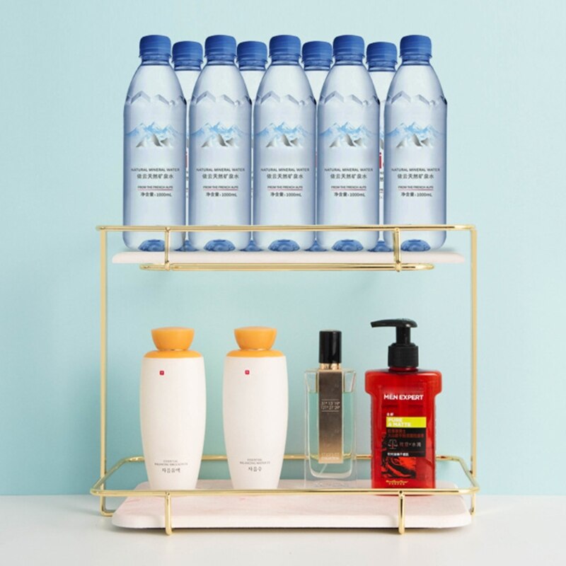 2 Layers Desktop Storage Rack Multifunction Shelf Organizer Holder for Kitchen Bathroom