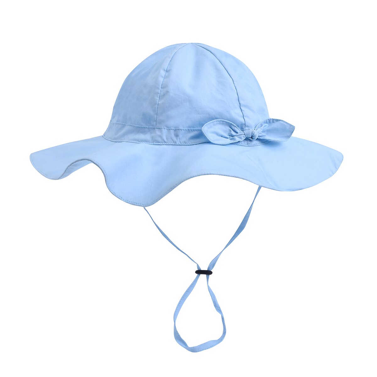 Chapeau de plage à large bord pour bébé, casquette seau ajustable en coton pour enfants, casquette d'été pour la plage: Light Blue / L